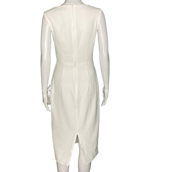 NWT Dress the Population Elle Sweetheart Neck Sheath White Midi Dress - Sz S - Picture 4 of 8